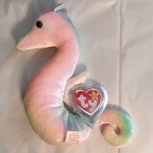 Ty Beanie Babies seahorse Neon DOB 4/1/99